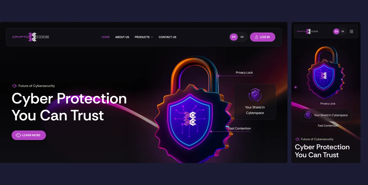Sajt Crypto Code na računaru i telefonu